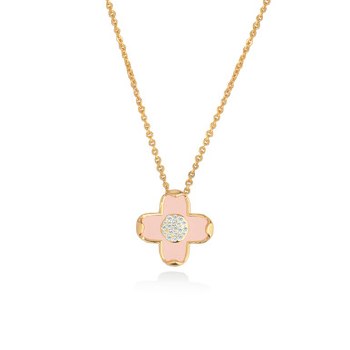 Tipperary Crystal Tipperary Crystal Fleur Pink And Gold Pendant