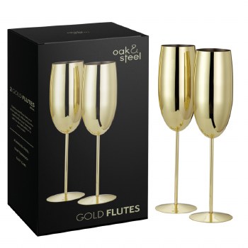 Oak &amp; Steel Flutes Gold Set of 2