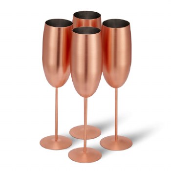 Oak &amp; Steel Flutes Rose Gold Matt Set of 4