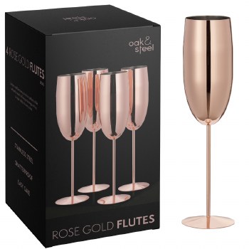 Oak &amp; Steel Flutes Rose Gold Set of 4