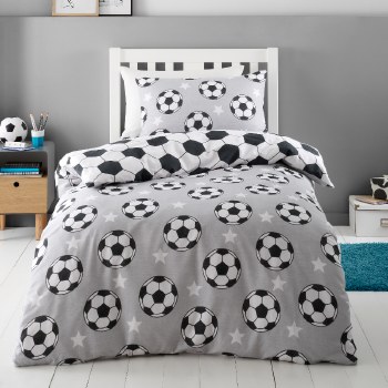 Football Double Duvet Stars Grey