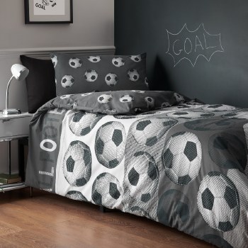 Football Single Duvet Grey