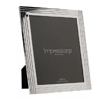 Frame Border Stripe Silver 8x10"
