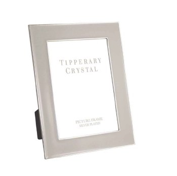 Tipperary Crystal Frame Grey Enamel with Silver Edge 4*6"