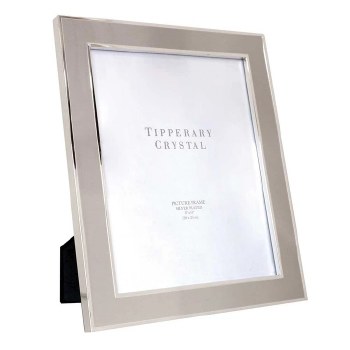 Tipperary Crystal Frame Grey Enamel with Silver Edge 8*10"