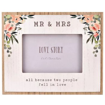 Frame Mr &amp; Mrs 4*6" Flowers