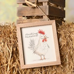 Funny Farm Plaque "Clucking Awesome"
