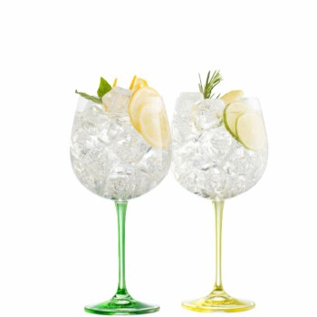 Galway Crystal Gin &amp; Tonic Glasses Pair Lemon &amp; Lime