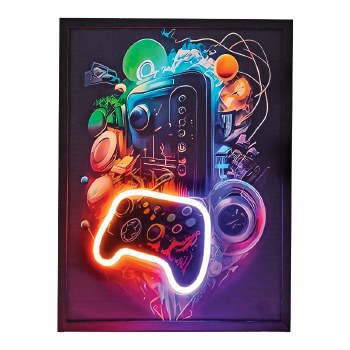 Wall Hanging LED Light Game Controller Cube Neon