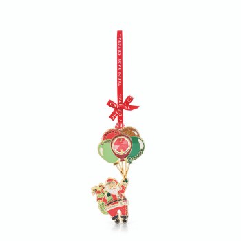 Tipperary Crystal Gem Santa with Balloons Decoration
