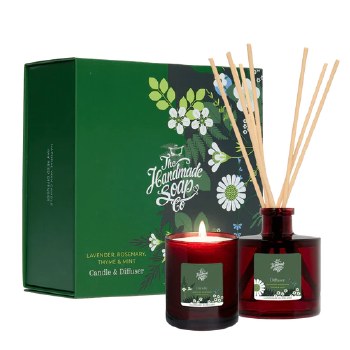 The Handmade Soap Company Gift Set Lavender, Rosemary &amp; Thyme Candle &amp; Diffuser Gift Set