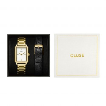 Cluse Watch Gift Box Fluette Gold &amp; Black Strap