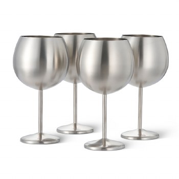 Oak &amp; Steel Gin Silver Matt Set of 4