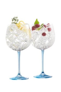 Galway Crystal Gin &amp; Tonic Glasses Pair Blue