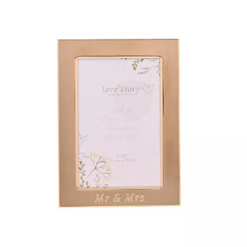 Love Story Gold Frame Mr &amp; Mrs 4*6"