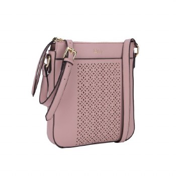 Dice Handbags Grace Laser Cut Crossbody Pink