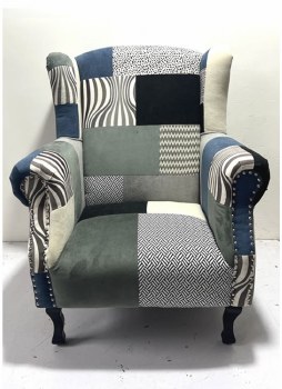 Grange Arm Chair Blue &amp; Navy