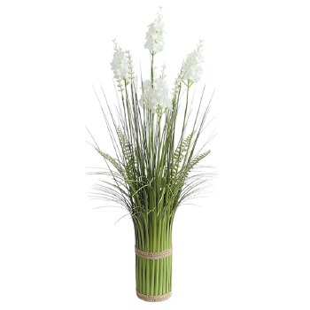 Grass Floral Bundle White Lavender 65cm