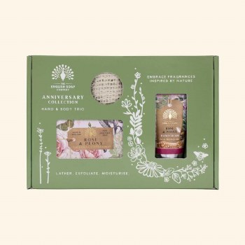 The English Soap Company Gift Set Hand &amp; Body Trio Rose &amp; Peony