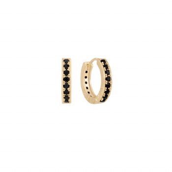 Tipperary Crystal Halo Eclipse Earrings Gold and Black