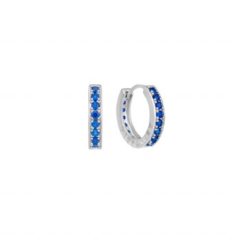 Tipperary Crystal Halo Mini Blue Earrings Silver