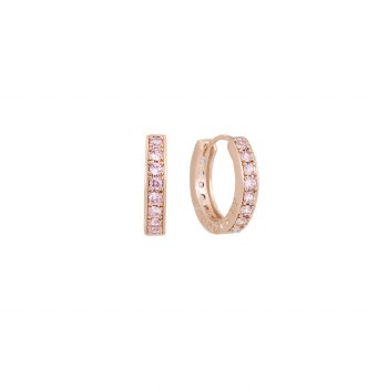 Tipperary Crystal Halo Mini Pink Earrings Rose Gold