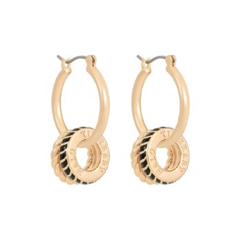 Tipperary Crystal Halo Night Earrings Gold and Black