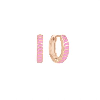 Tipperary Crystal Halo Sunset Pink Earrings Rose Gold