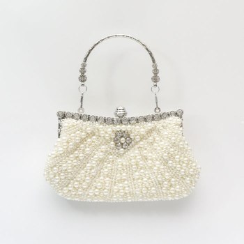 Handbag Pearl &amp; Crystal Clutch (031146)