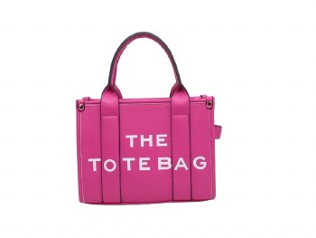 Tote Handbag Small Bag Pink with White Writing