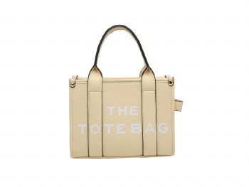 Tote Handbag Medium Bag Yellow with White Writing