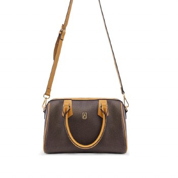 Tipperary Crystal Handbag Monogram Barrel Mocha