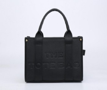Tote Handbag Embossed Bag Black Small