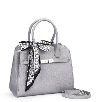 Gessy Handbag Tote with Scarf Grey 2095