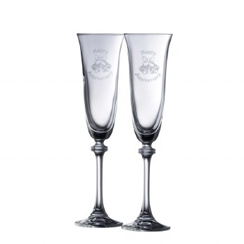 Galway Crystal Happy Anniversary Liberty Flute