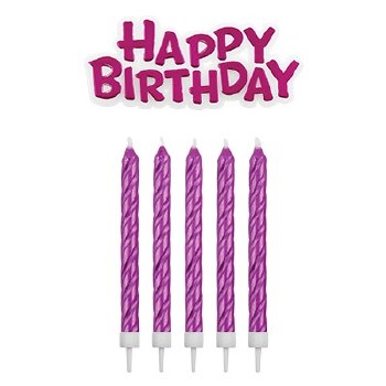 Happy Birthday Pink Candle Set