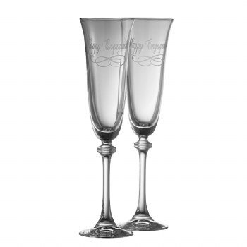 Galway Crystal Happy Engagement Liberty Flute