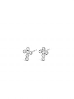Absolute Jewellery Kids Earrings Silver Cross HCE408