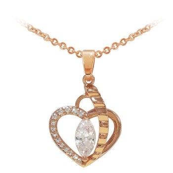 Tipperary Crystal Heart Rose Gold Pendant