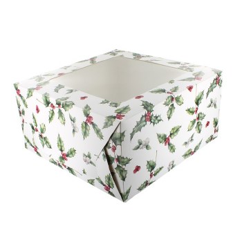 Holly Square Cake Box 10"