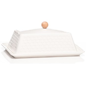 Newgrange Living Honeycomb White Ceramic Butter