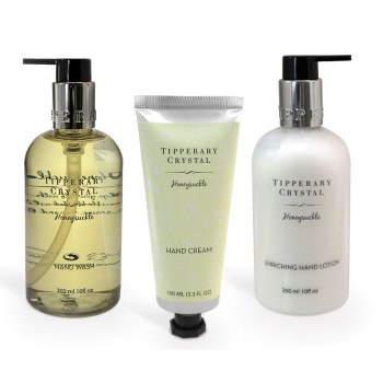 Tipperary Crystal Honeysuckle 300ml Hand Lotion &amp; Hand Wash with 100ml Hand Cream Tube