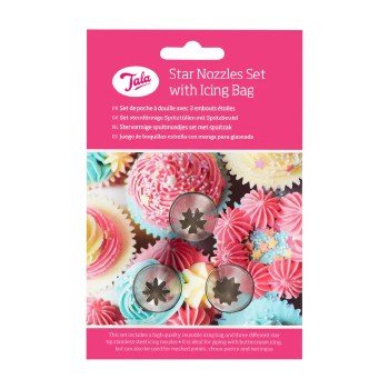 Icing Bag Set W/3 Star Nozzles