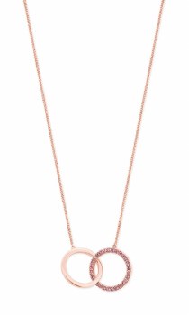 Tipperary Crystal Infinity Pendant Rose Gold Rings Pink
