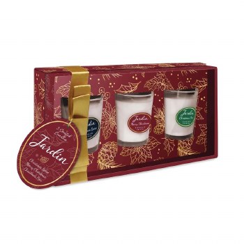 Tipperary Crystal Jardin Candle S/3 Mini Red Box