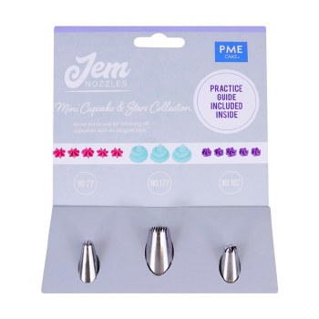Jem Nozzle Set of 3 Mini Cupcake  &amp; Stars