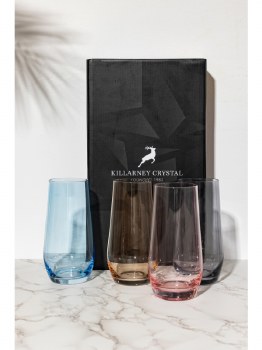 Killarney Crystal Jewel Barrel Tumbler Set of 4