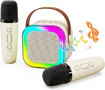 Karaoke Machine with Lights &amp; 2 Microphones