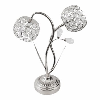 Tara Lane Kenzi Crystals Lamp Silver