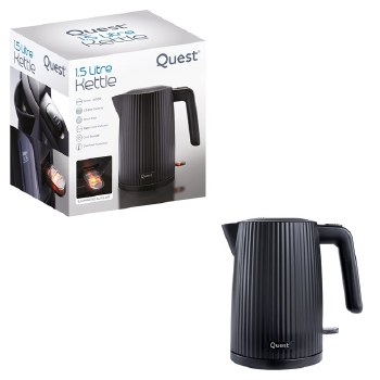 Kettle 1.5L Black Grooved